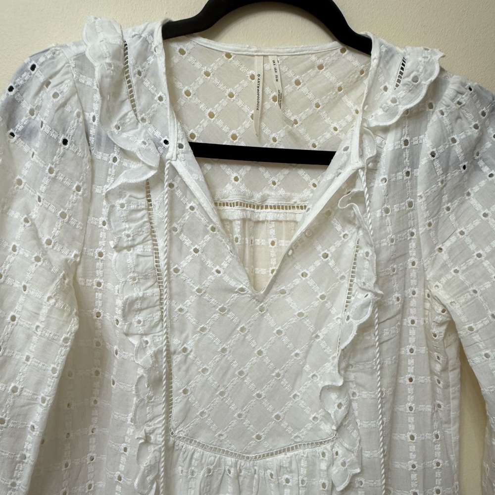 Anthropologie / XS / Eyelet Broderie Lace Dress / Beach, Cottage, Coastal, Boho - Picture 5 of 11